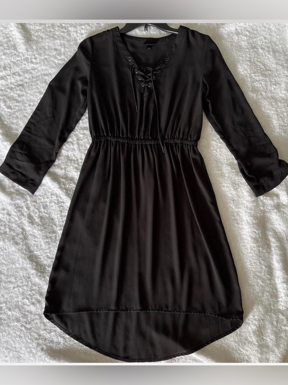 Elevated Black High-Low Lace-Up Dress